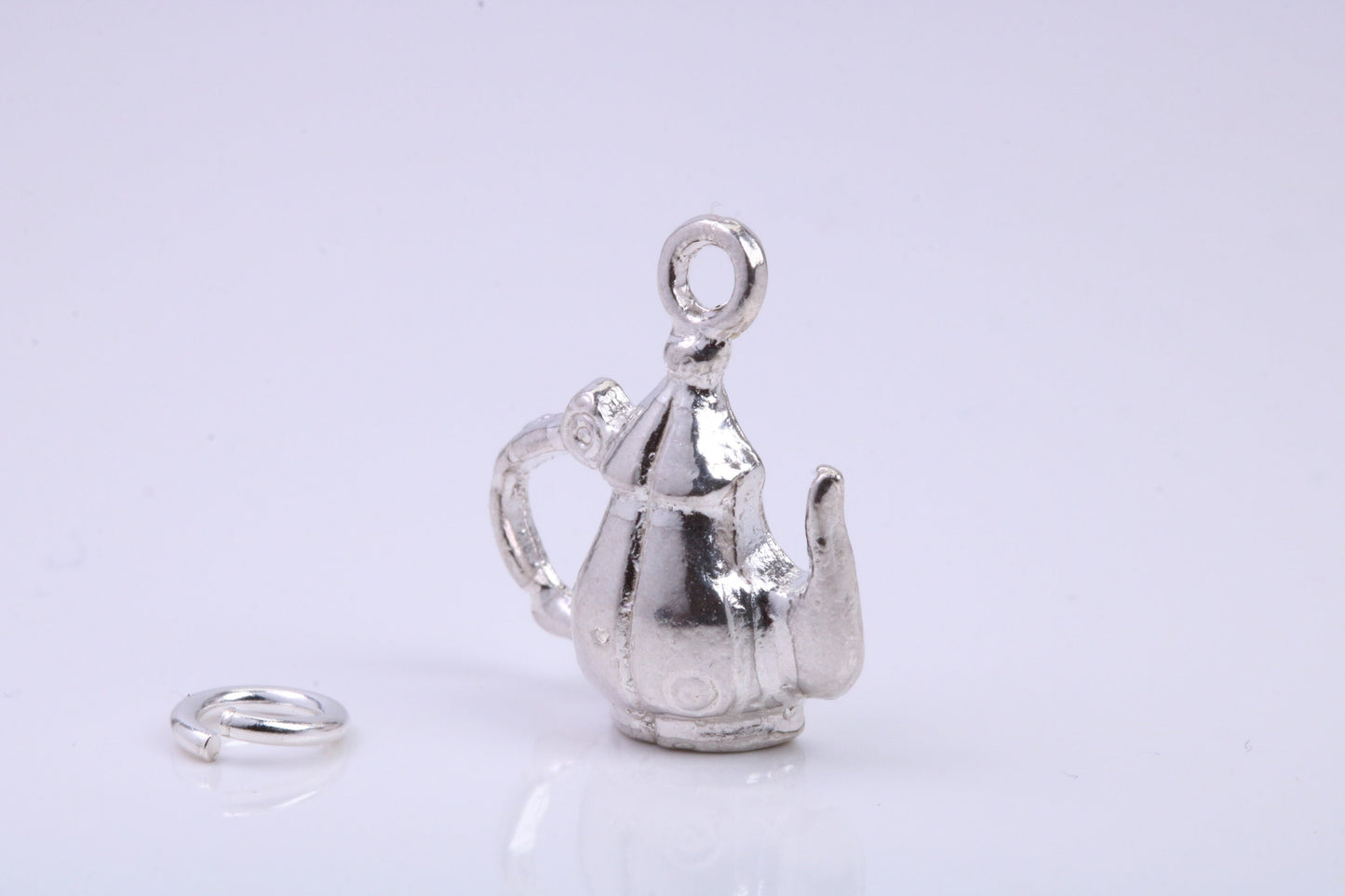 Tea Pot Charm, Traditional Charm, Made from Solid 925 Grade Sterling Silver, Complete with Attachment Link