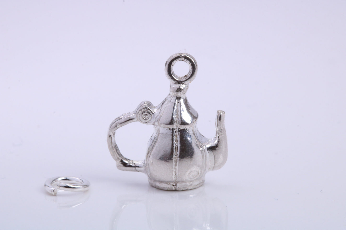 Tea Pot Charm, Traditional Charm, Made from Solid 925 Grade Sterling Silver, Complete with Attachment Link