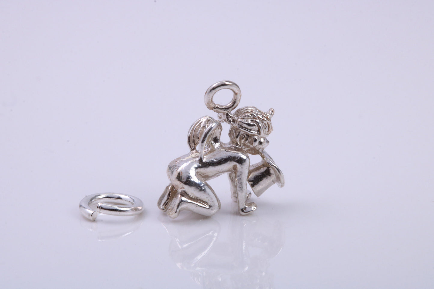 Cupid Charm, Traditional Charm, Made from Solid 925 Grade Sterling Silver, Complete with Attachment Link