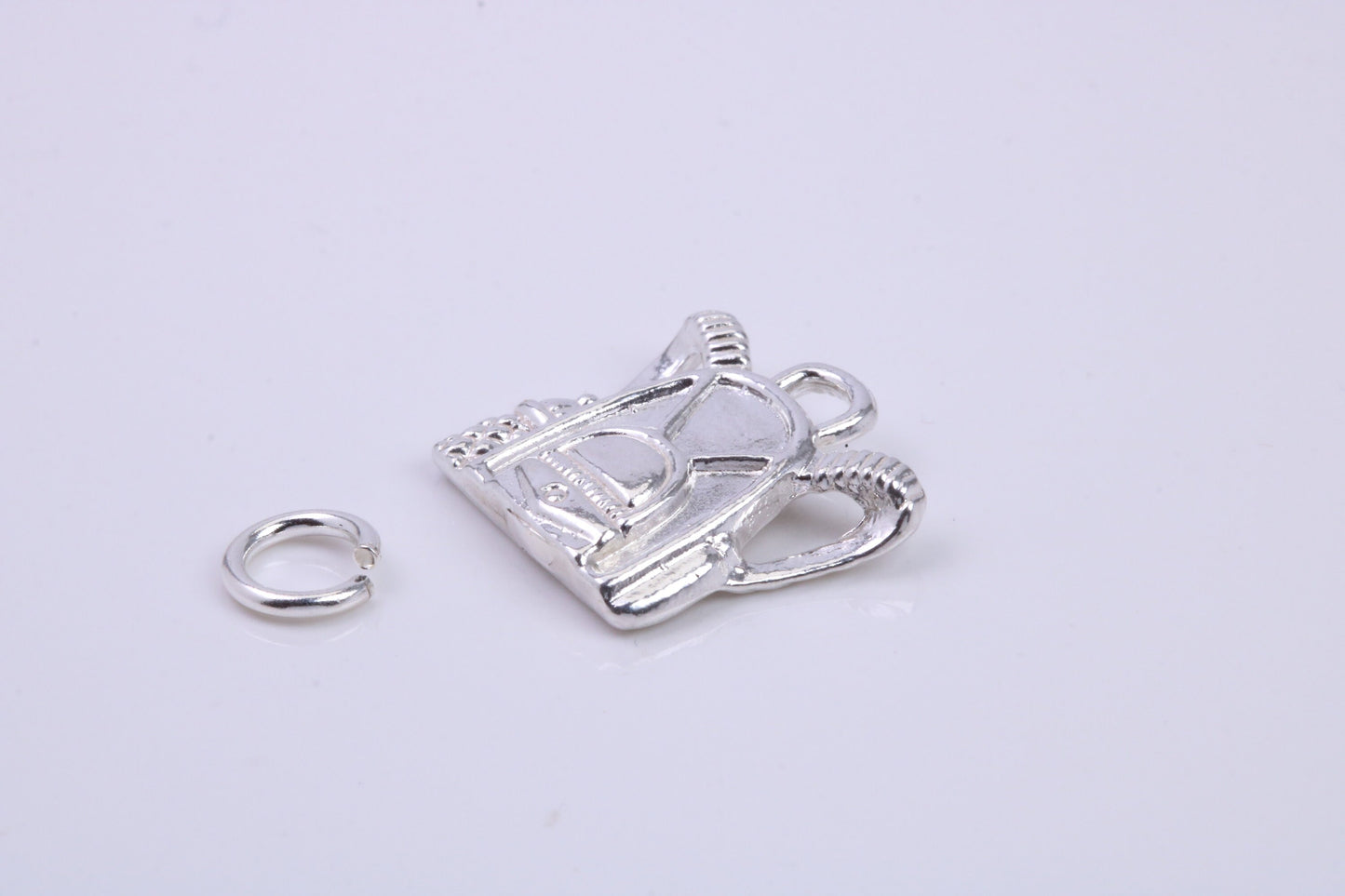 Back Pack Charm, Traditional Charm, Made from Solid 925 Grade Sterling Silver, Complete with Attachment Link
