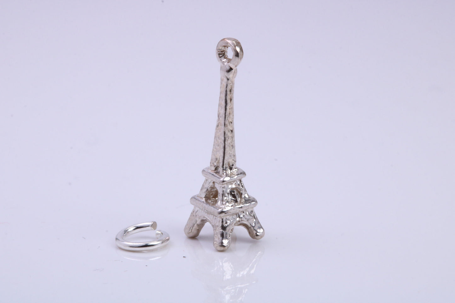Eiffel Tower Charm, Traditional Charm, Made from Solid 925 Grade Sterling Silver, Complete with Attachment Link