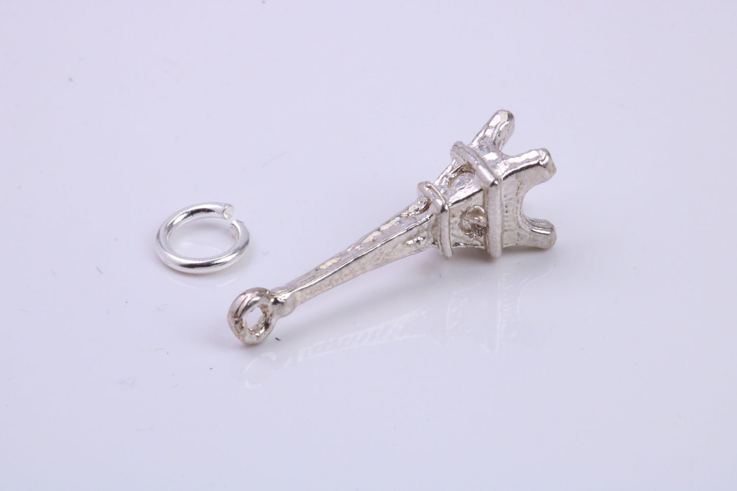 Eiffel Tower Charm, Traditional Charm, Made from Solid 925 Grade Sterling Silver, Complete with Attachment Link