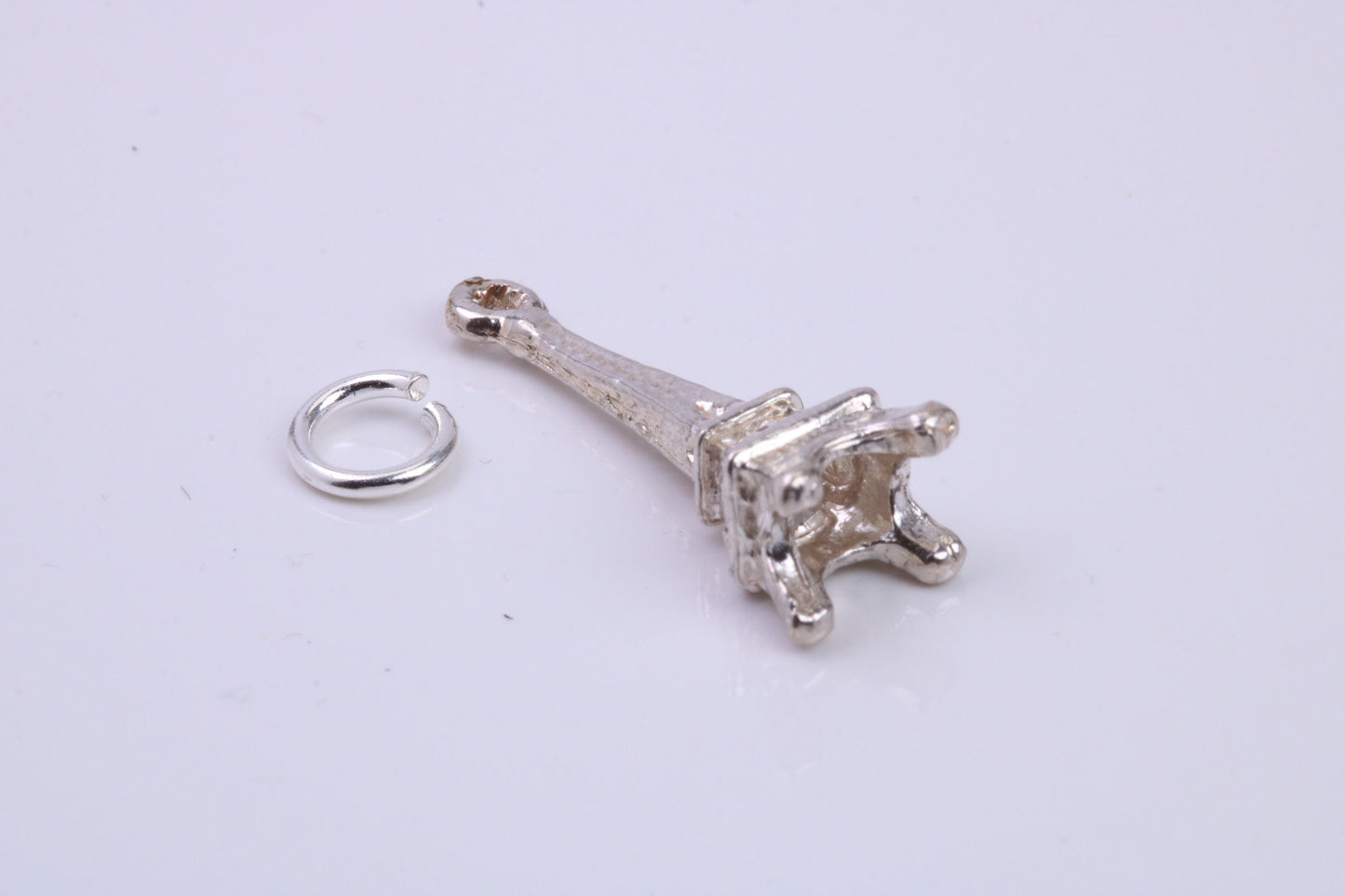 Eiffel Tower Charm, Traditional Charm, Made from Solid 925 Grade Sterling Silver, Complete with Attachment Link