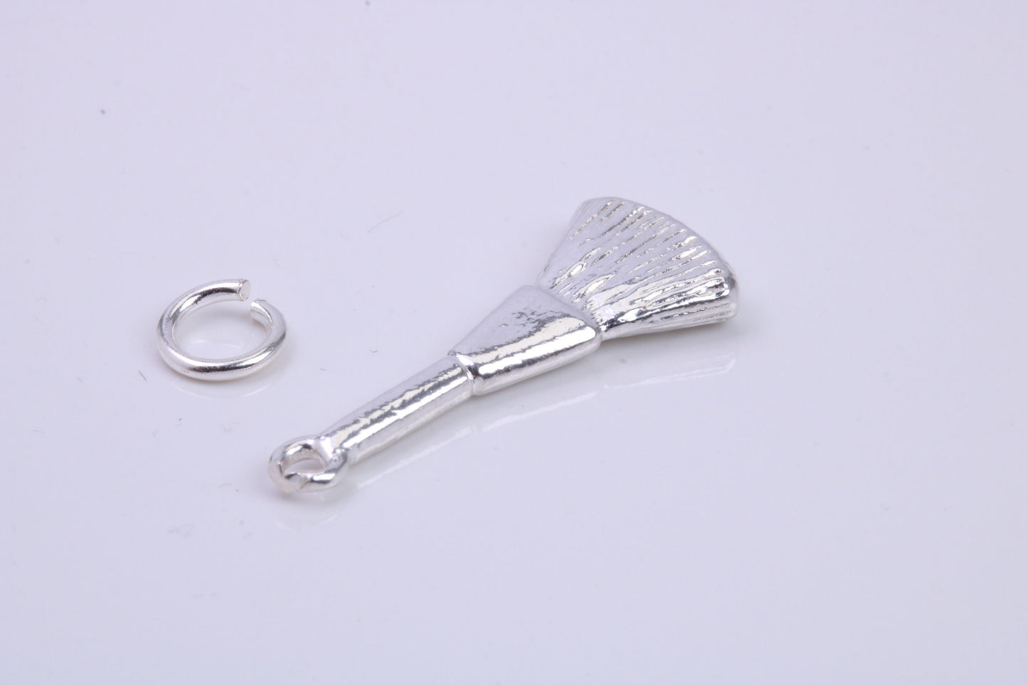 Make Up Brush Charm, Traditional Charm, Made from Solid 925 Grade Sterling Silver, Complete with Attachment Link