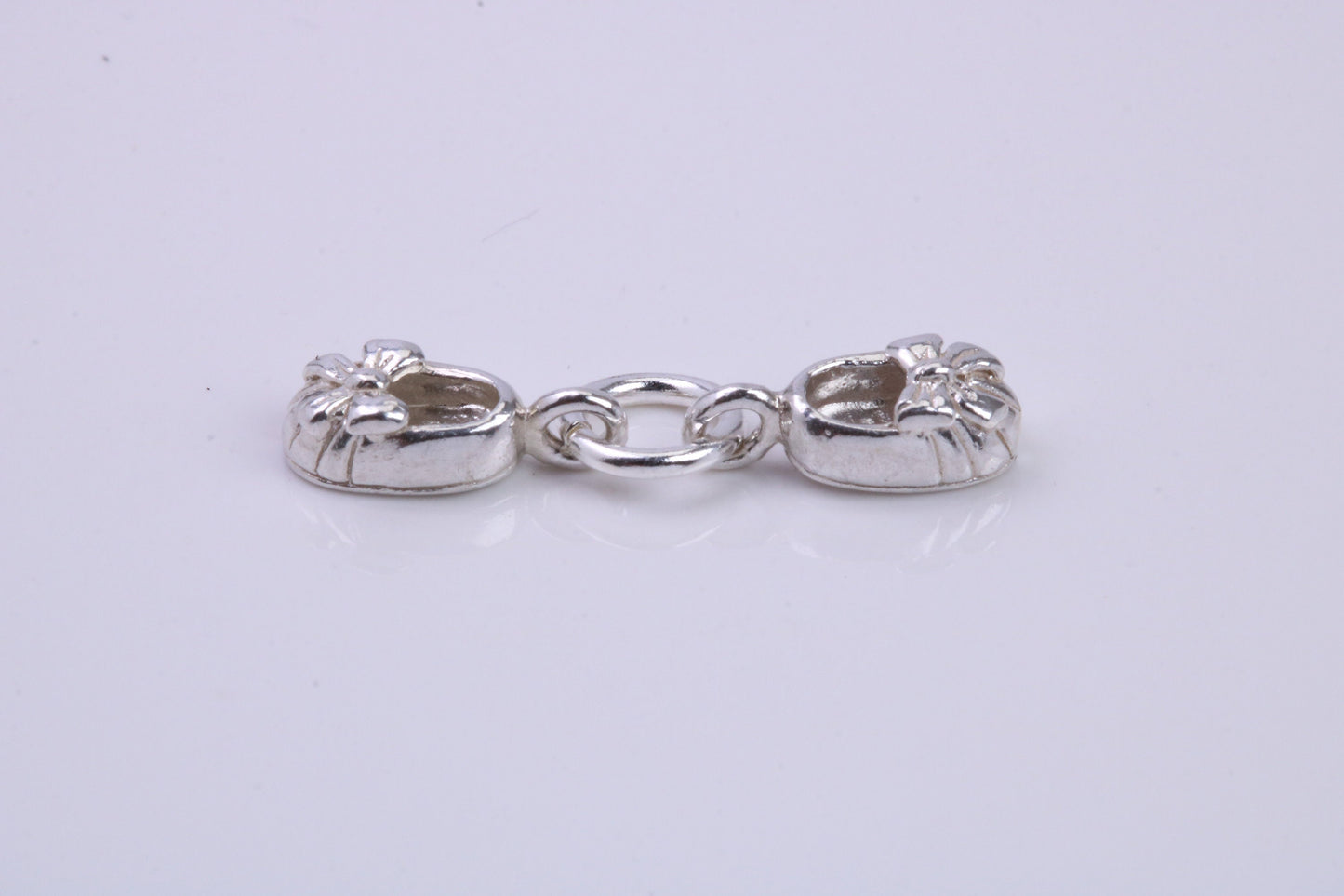 Baby Shoes Charm, Traditional Charm, Made from Solid 925 Grade Sterling Silver, Complete with Attachment Link