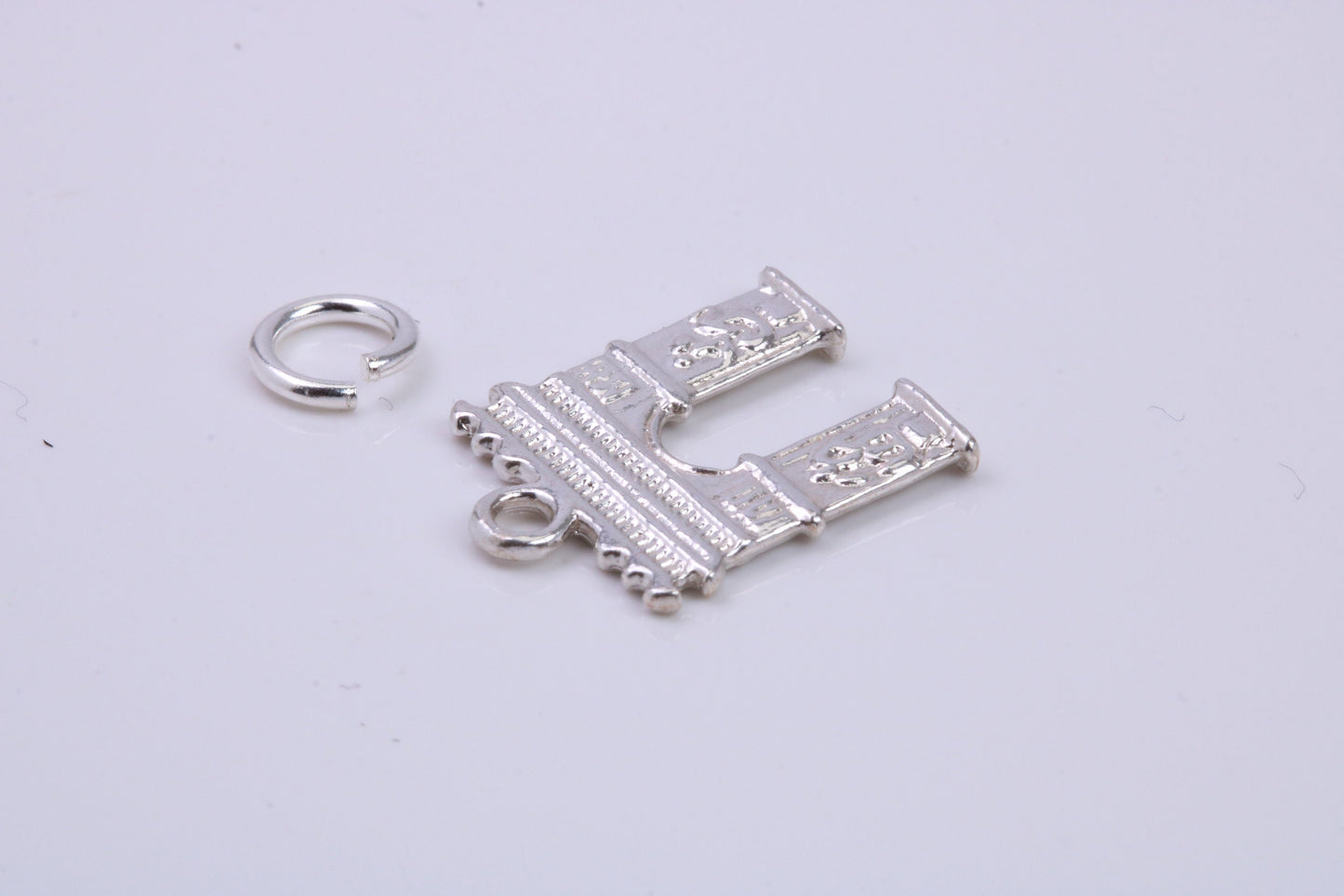 Arc De Triomphe Charm, Traditional Charm, Made from Solid 925 Grade Sterling Silver, Complete with Attachment Link