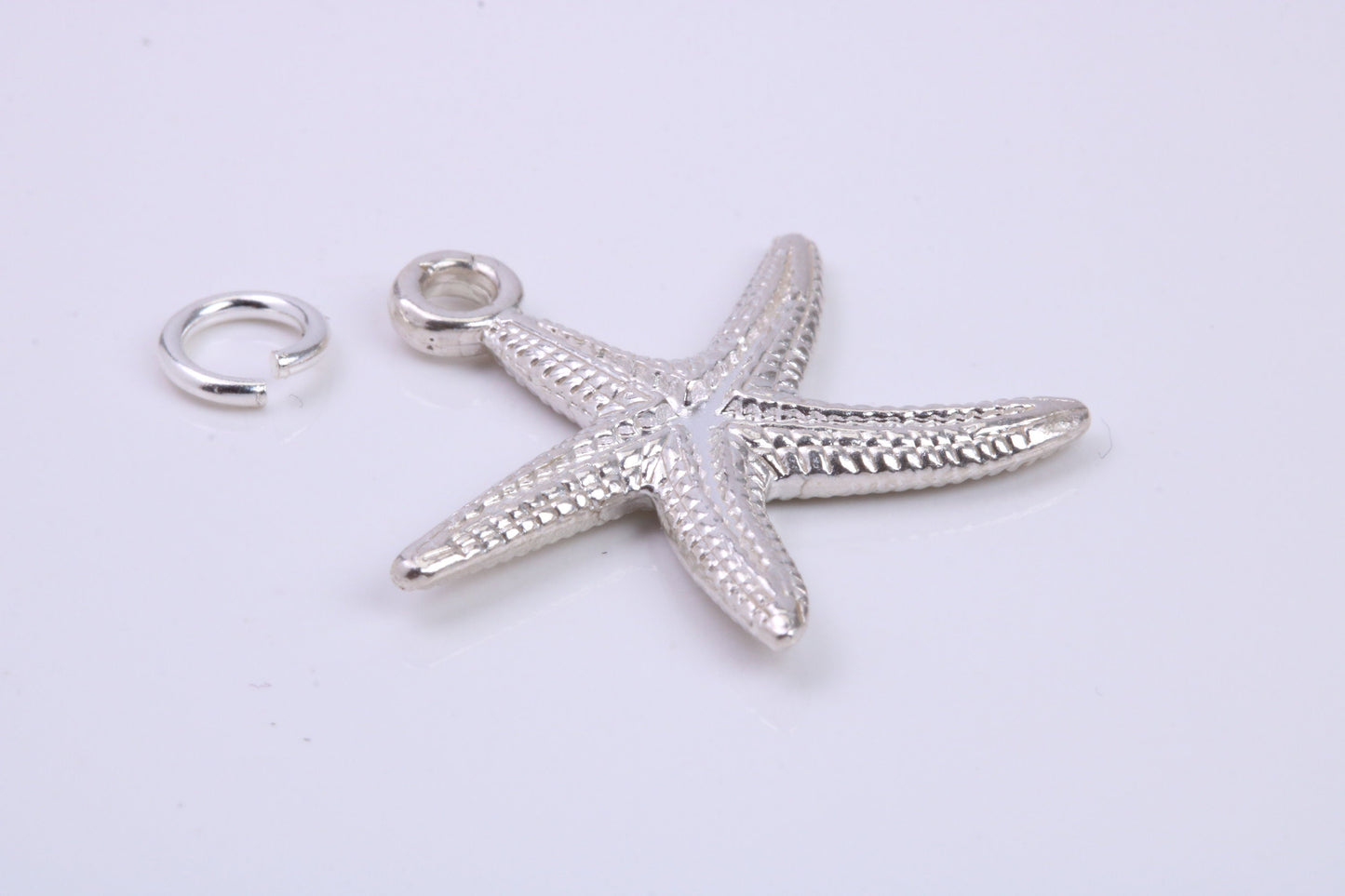 Star Fish Charm, Traditional Charm, Made from Solid 925 Grade Sterling Silver, Complete with Attachment Link