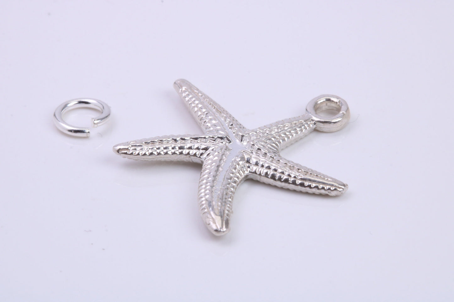 Star Fish Charm, Traditional Charm, Made from Solid 925 Grade Sterling Silver, Complete with Attachment Link