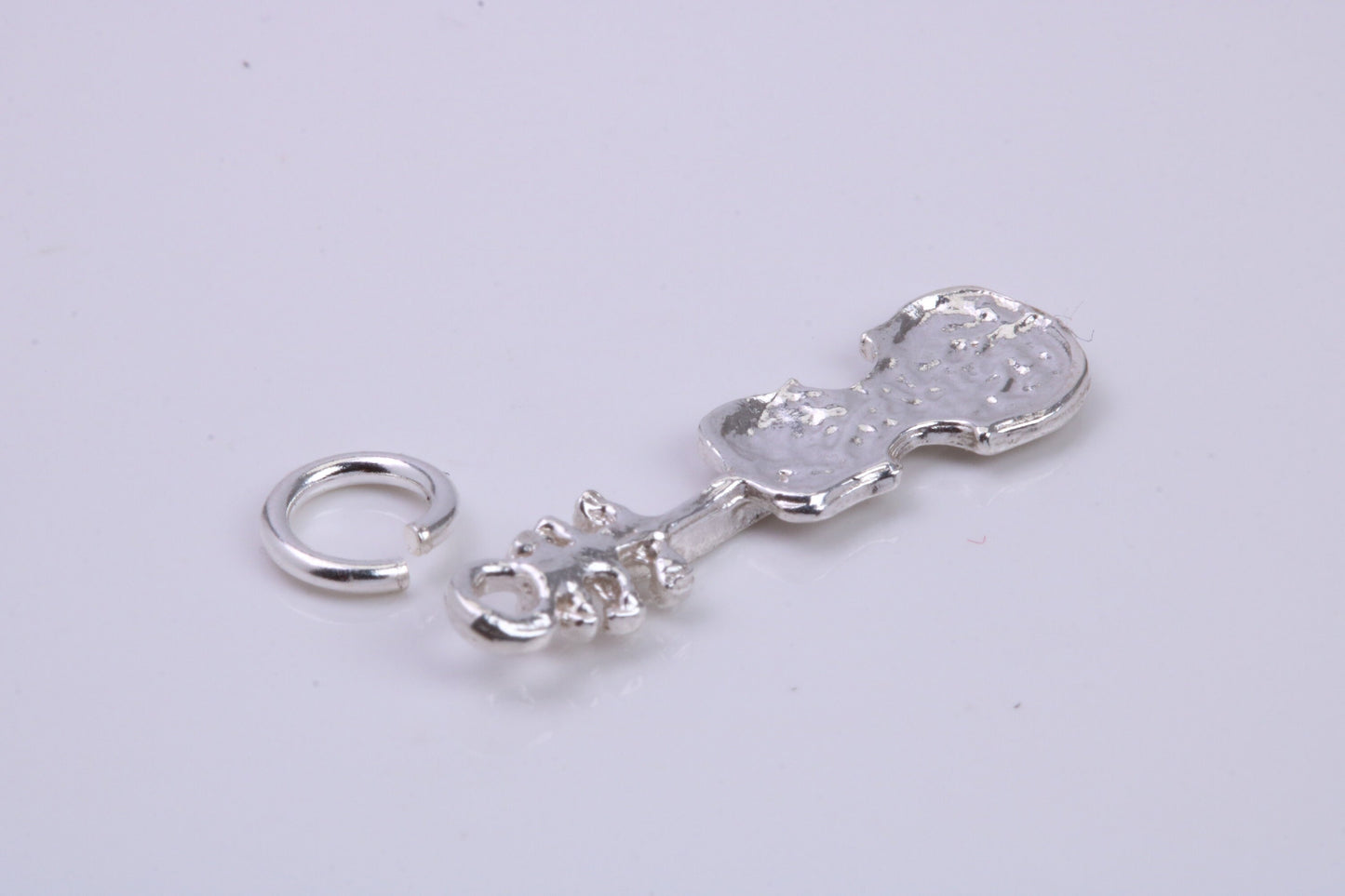 Violin Charm, Traditional Charm, Made from Solid 925 Grade Sterling Silver, Complete with Attachment Link