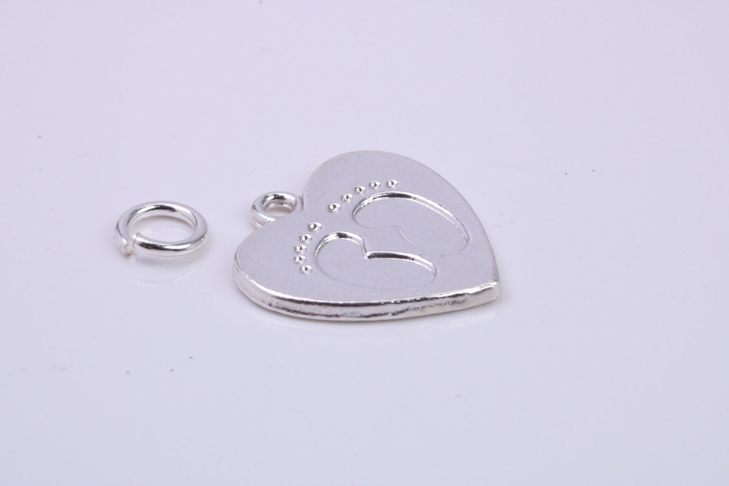 Foot Prints Charm, Traditional Charm, Made from Solid 925 Grade Sterling Silver, Complete with Attachment Link