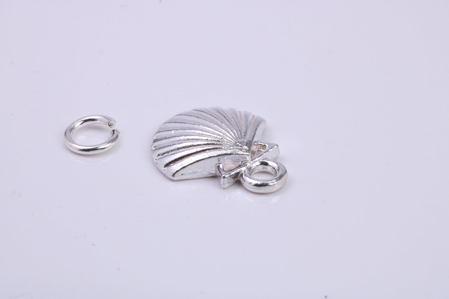Sea Shell Charm, Traditional Charm, Made from Solid 925 Grade Sterling Silver, Complete with Attachment Link