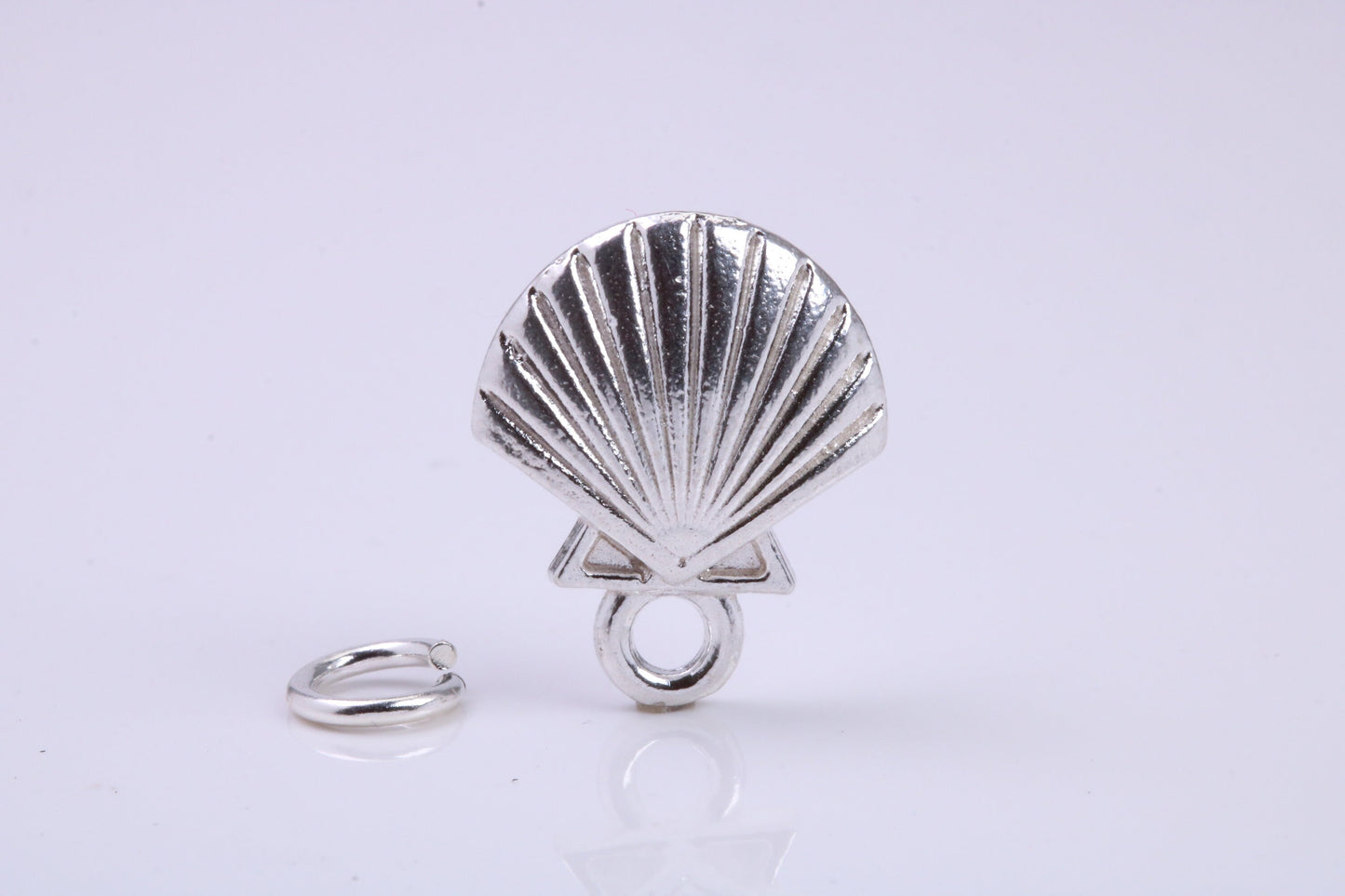 Sea Shell Charm, Traditional Charm, Made from Solid 925 Grade Sterling Silver, Complete with Attachment Link