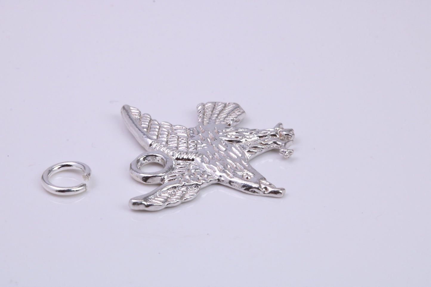 Eagle Charm, Traditional Charm, Made from Solid 925 Grade Sterling Silver, Complete with Attachment Link