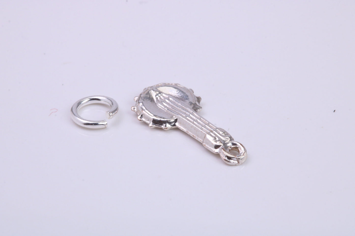 Banjo Charm, Traditional Charm, Made from Solid 925 Grade Sterling Silver, Complete with Attachment Link