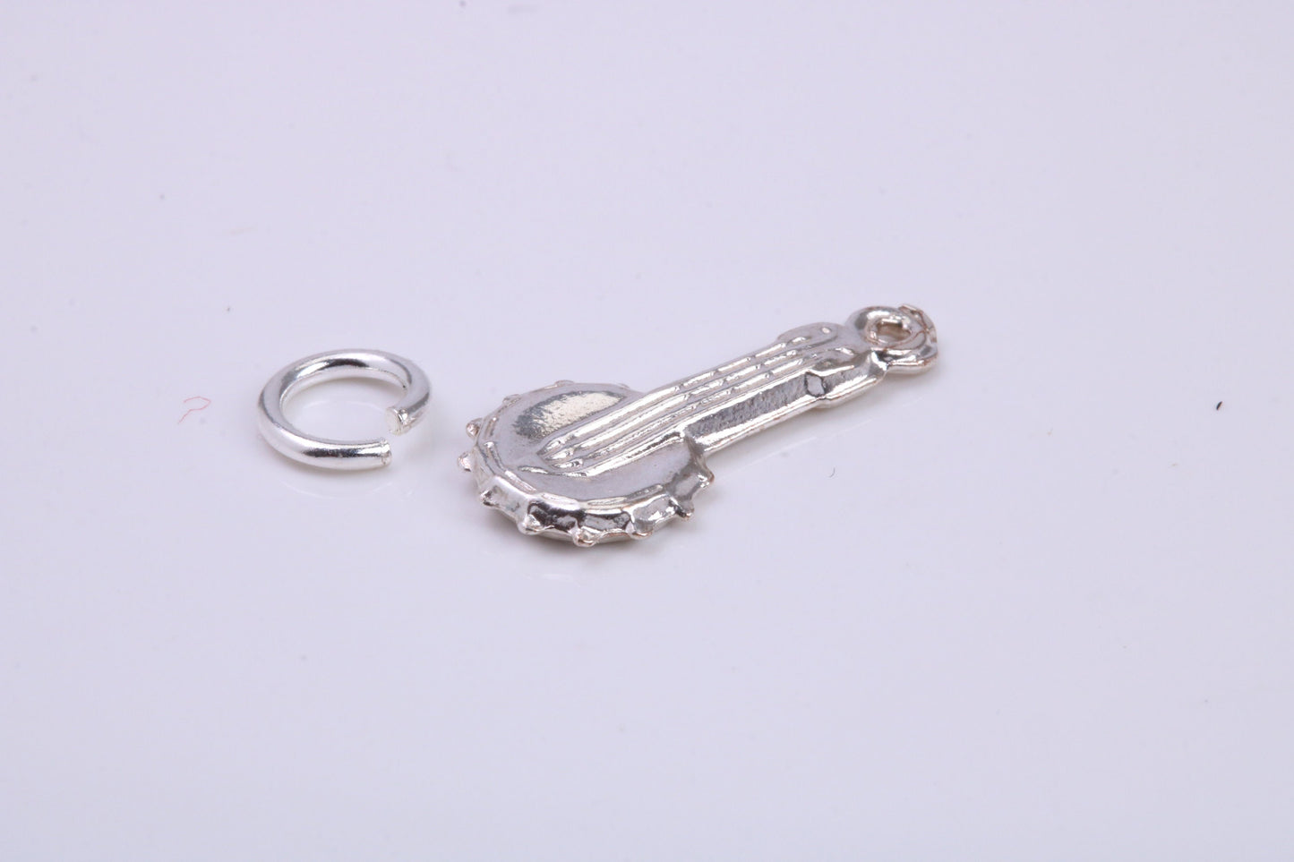 Banjo Charm, Traditional Charm, Made from Solid 925 Grade Sterling Silver, Complete with Attachment Link