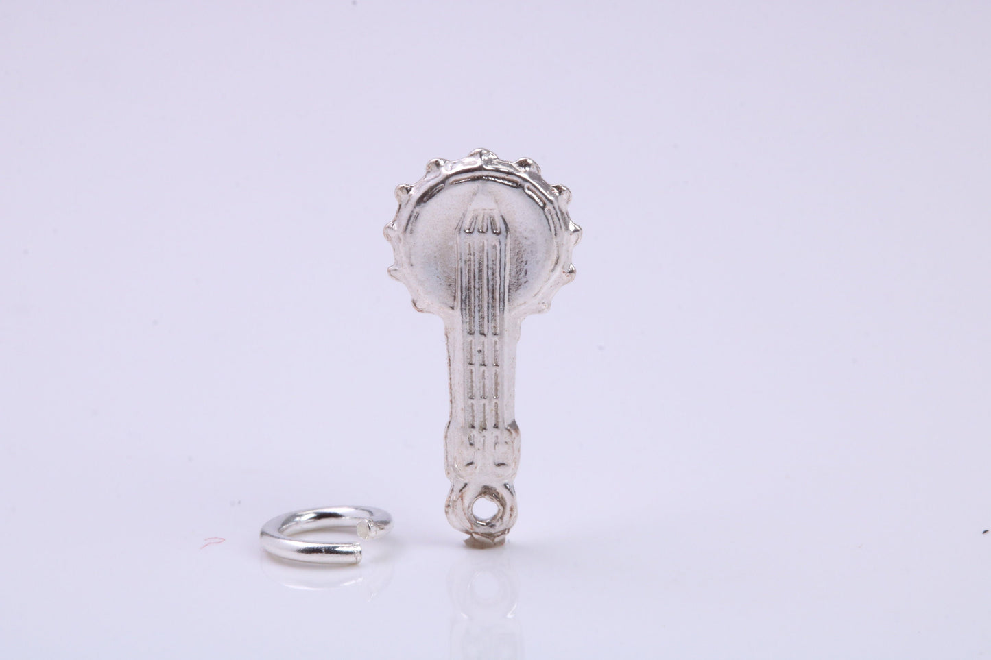 Banjo Charm, Traditional Charm, Made from Solid 925 Grade Sterling Silver, Complete with Attachment Link