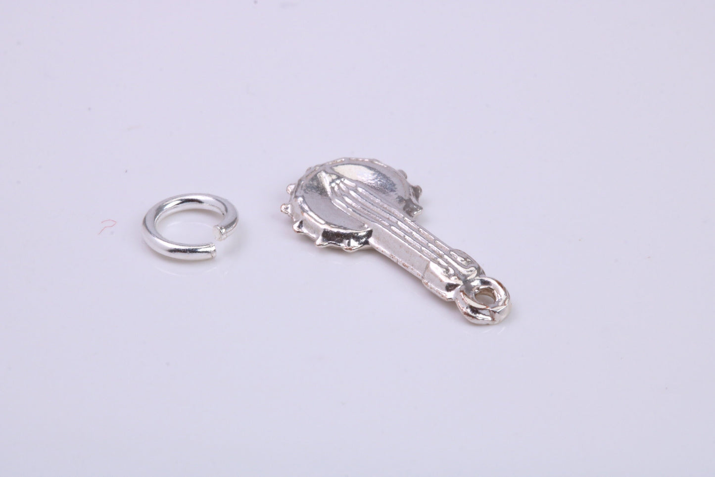 Banjo Charm, Traditional Charm, Made from Solid 925 Grade Sterling Silver, Complete with Attachment Link