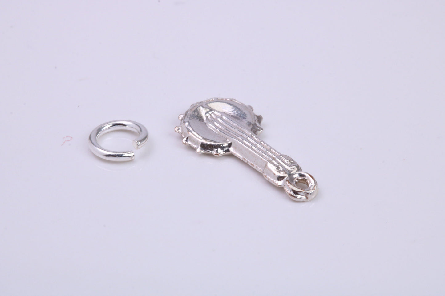 Banjo Charm, Traditional Charm, Made from Solid 925 Grade Sterling Silver, Complete with Attachment Link