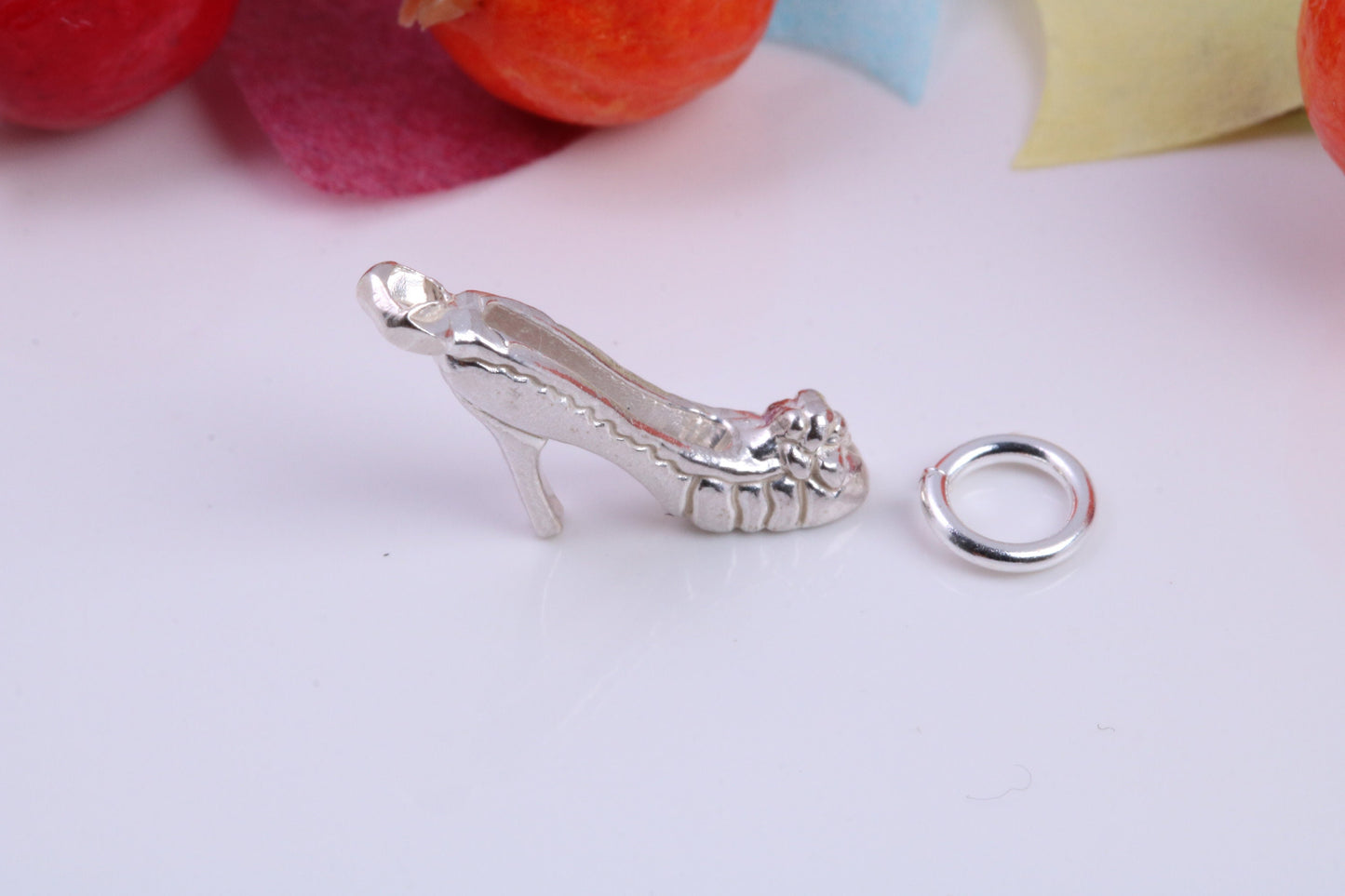 Stiletto Charm, Traditional Charm, Made from Solid 925 Grade Sterling Silver, Complete with Attachment Link