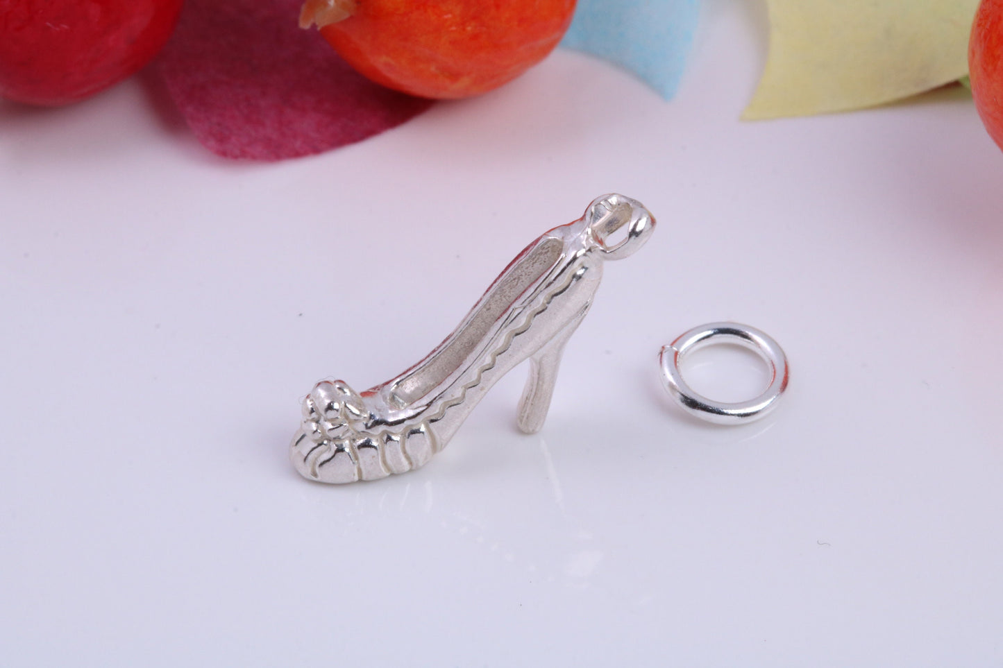 Stiletto Charm, Traditional Charm, Made from Solid 925 Grade Sterling Silver, Complete with Attachment Link