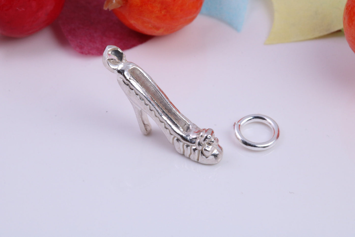 Stiletto Charm, Traditional Charm, Made from Solid 925 Grade Sterling Silver, Complete with Attachment Link