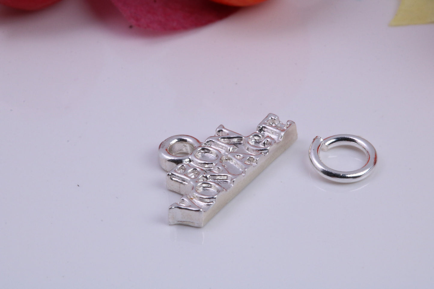 Bon Voyage Charm, Traditional Charm, Made from Solid 925 Grade Sterling Silver, Complete with Attachment Link