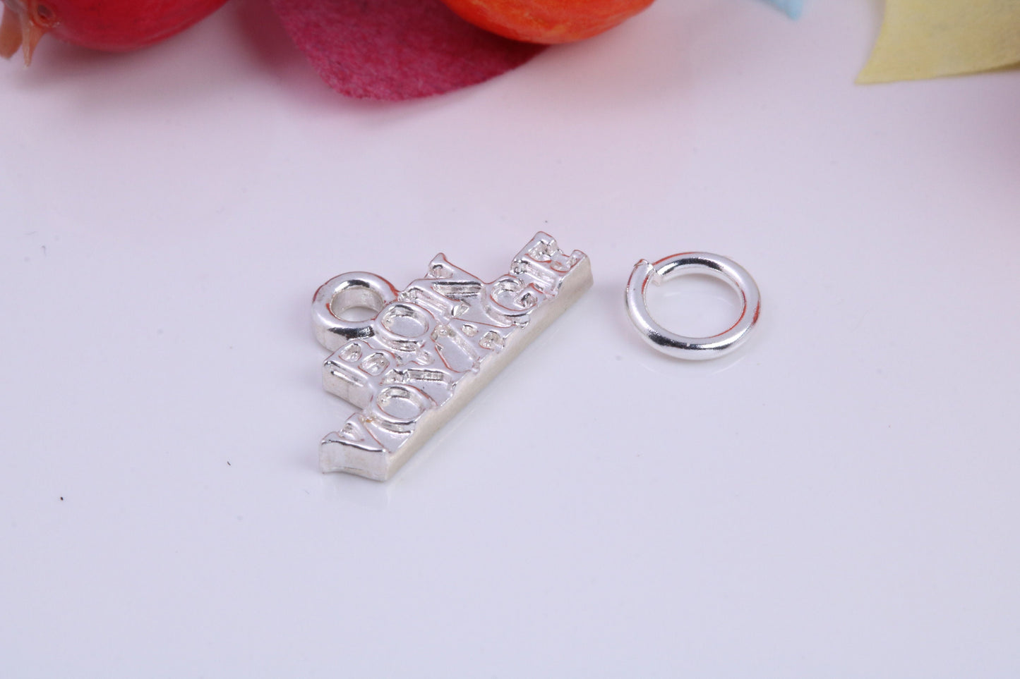 Bon Voyage Charm, Traditional Charm, Made from Solid 925 Grade Sterling Silver, Complete with Attachment Link