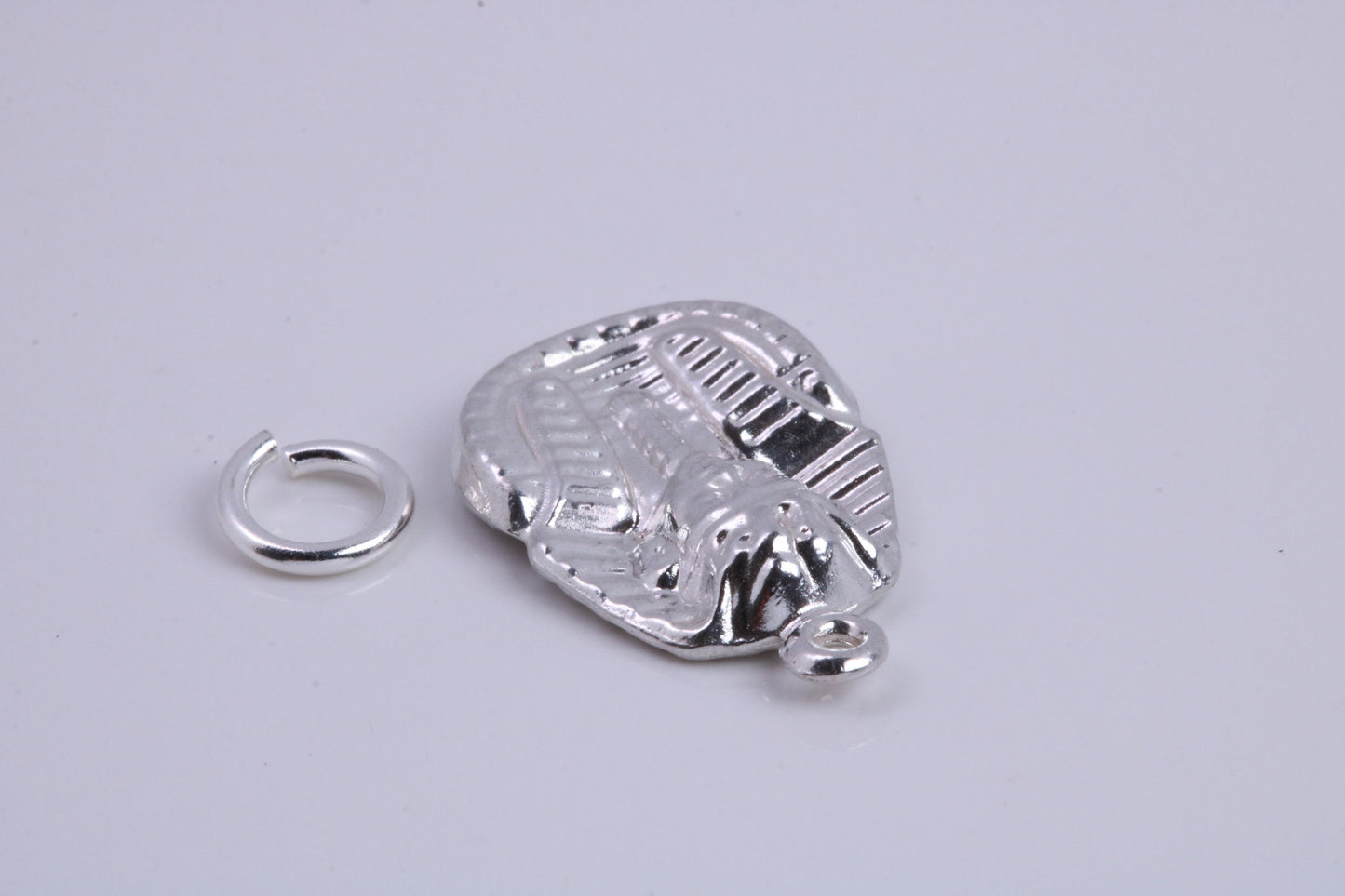 King Tutankhamun Charm, Traditional Charm, Made from Solid 925 Grade Sterling Silver, Complete with Attachment Link