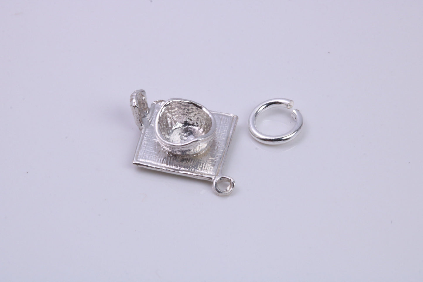 Mortar Hat Charm, Graduation Cap Charm, Traditional Charm, Made from Solid 925 Grade Sterling Silver, Complete with Attachment Link
