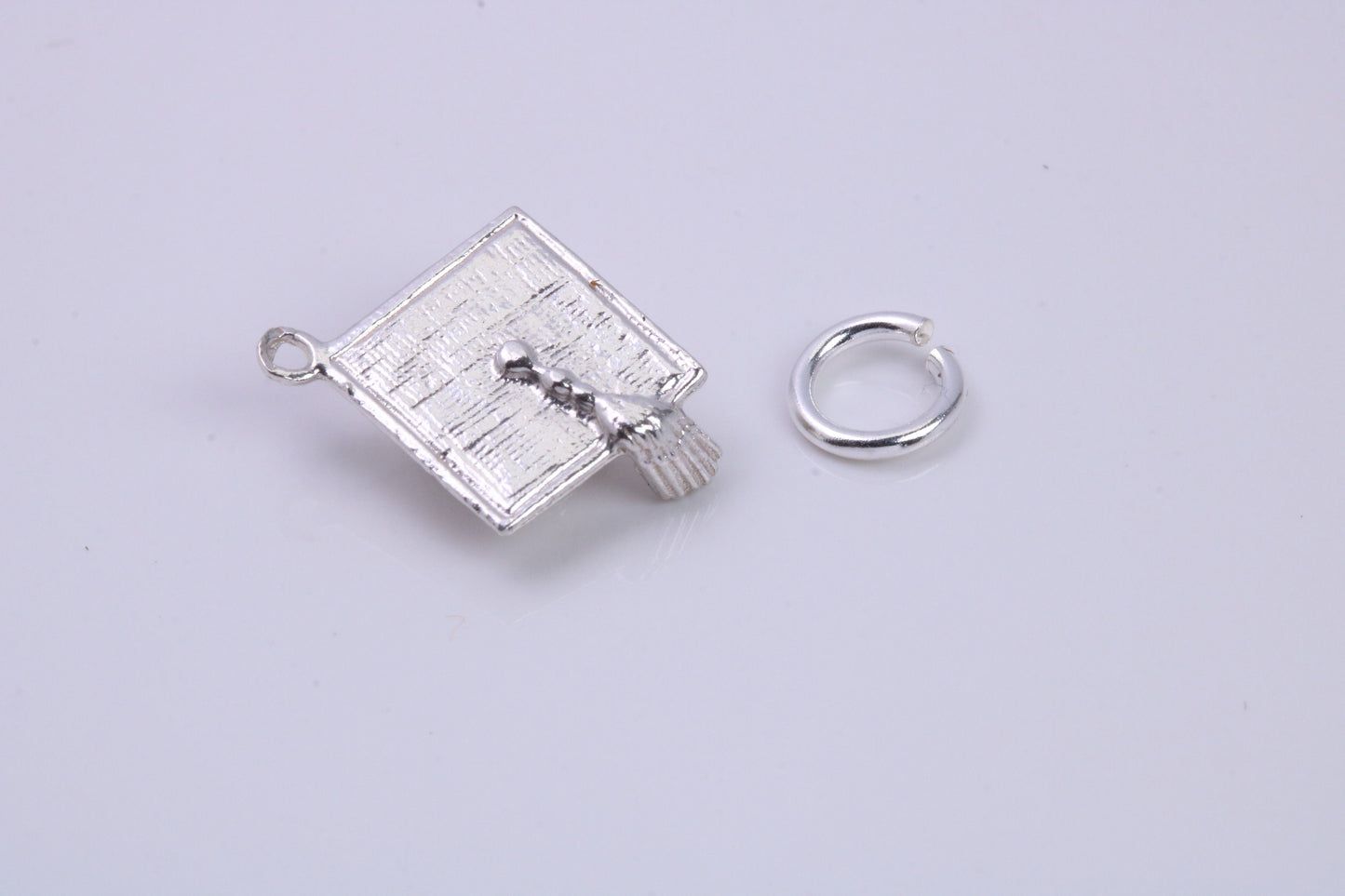 Mortar Hat Charm, Graduation Cap Charm, Traditional Charm, Made from Solid 925 Grade Sterling Silver, Complete with Attachment Link