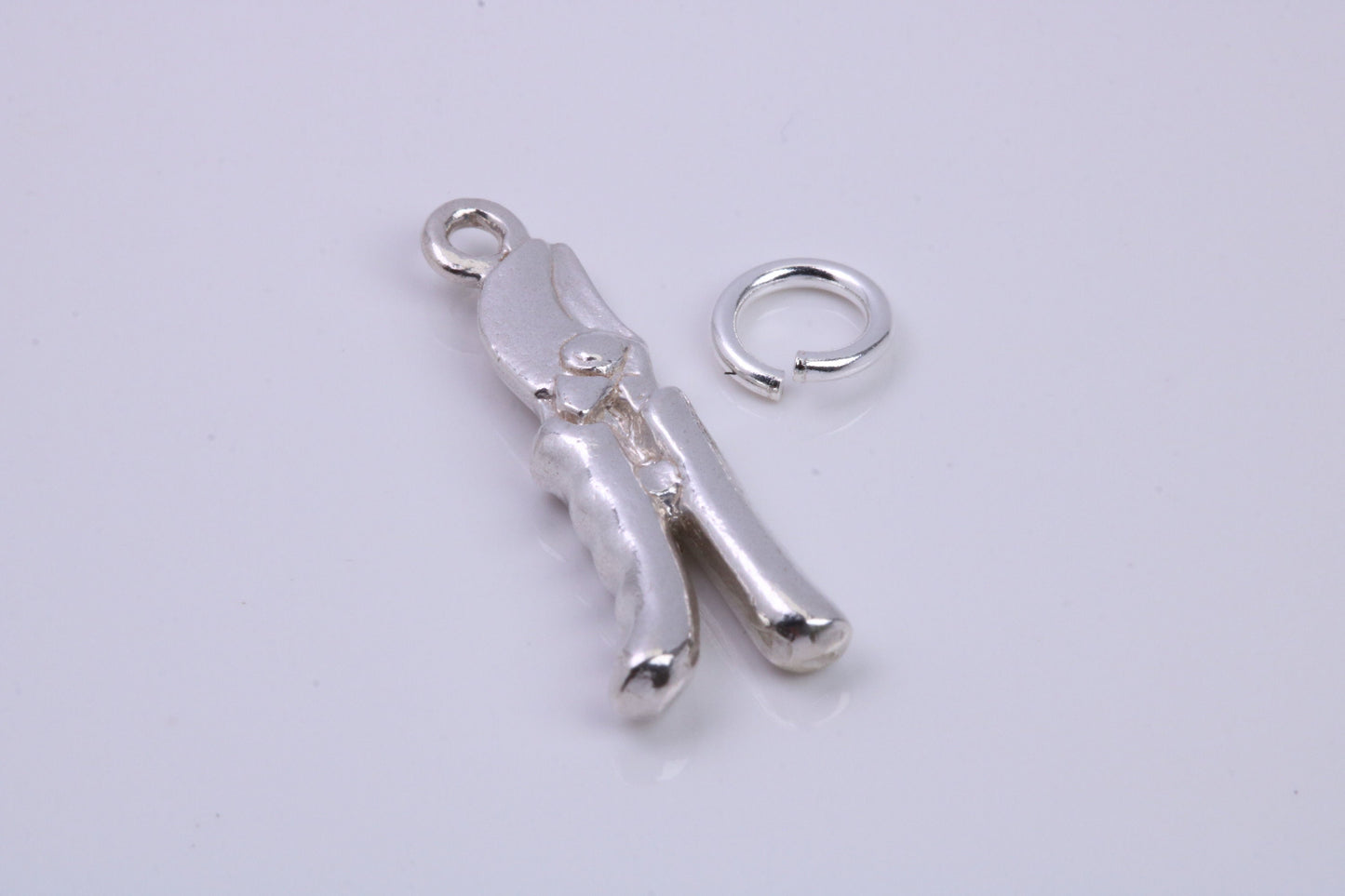 Garden Secateurs Charm, Traditional Charm, Made from Solid 925 Grade Sterling Silver, Complete with Attachment Link