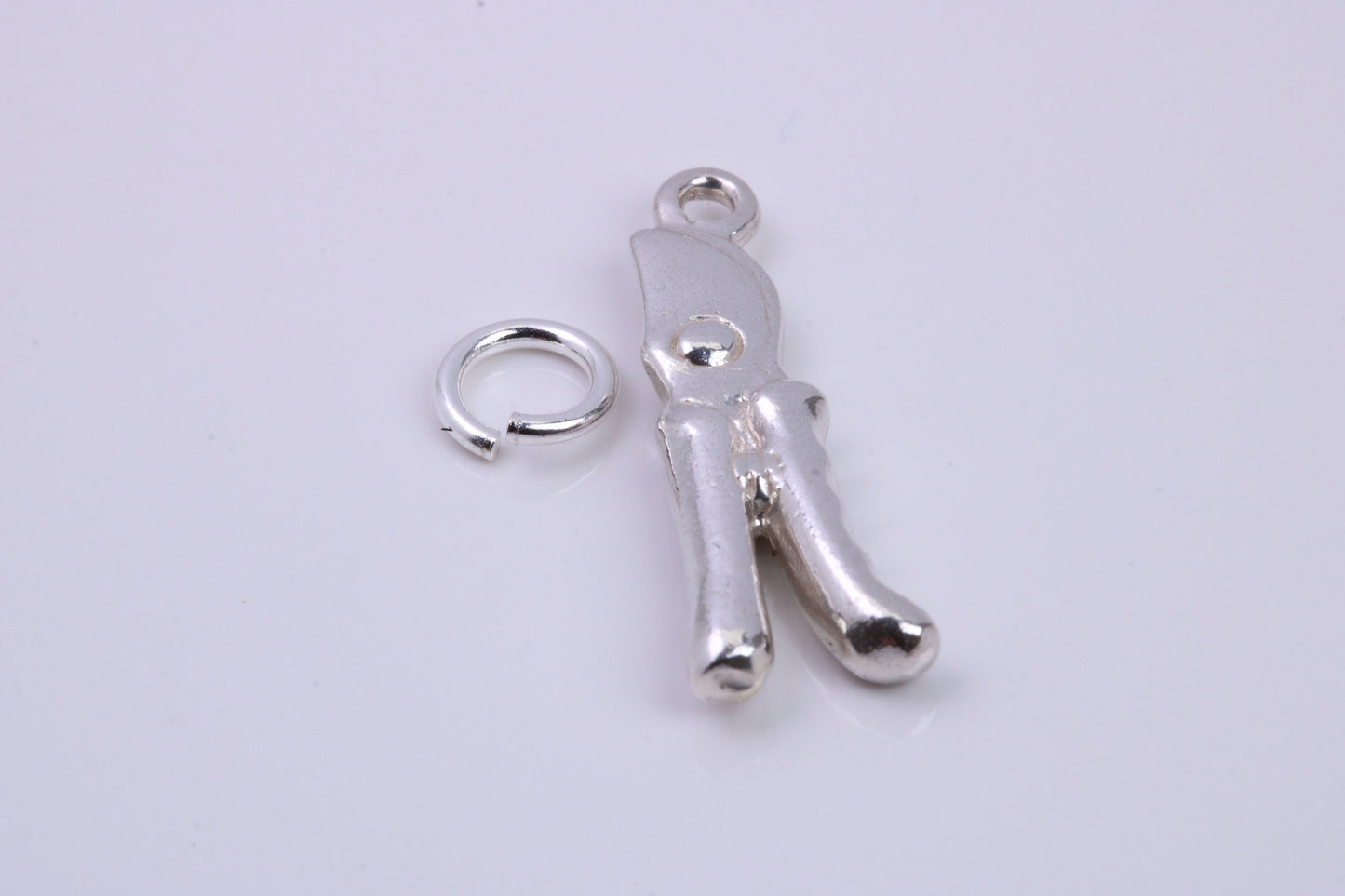 Garden Secateurs Charm, Traditional Charm, Made from Solid 925 Grade Sterling Silver, Complete with Attachment Link