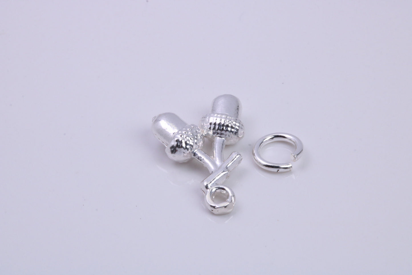 Acorns Charm, Traditional Charm, Made from Solid 925 Grade Sterling Silver, Complete with Attachment Link