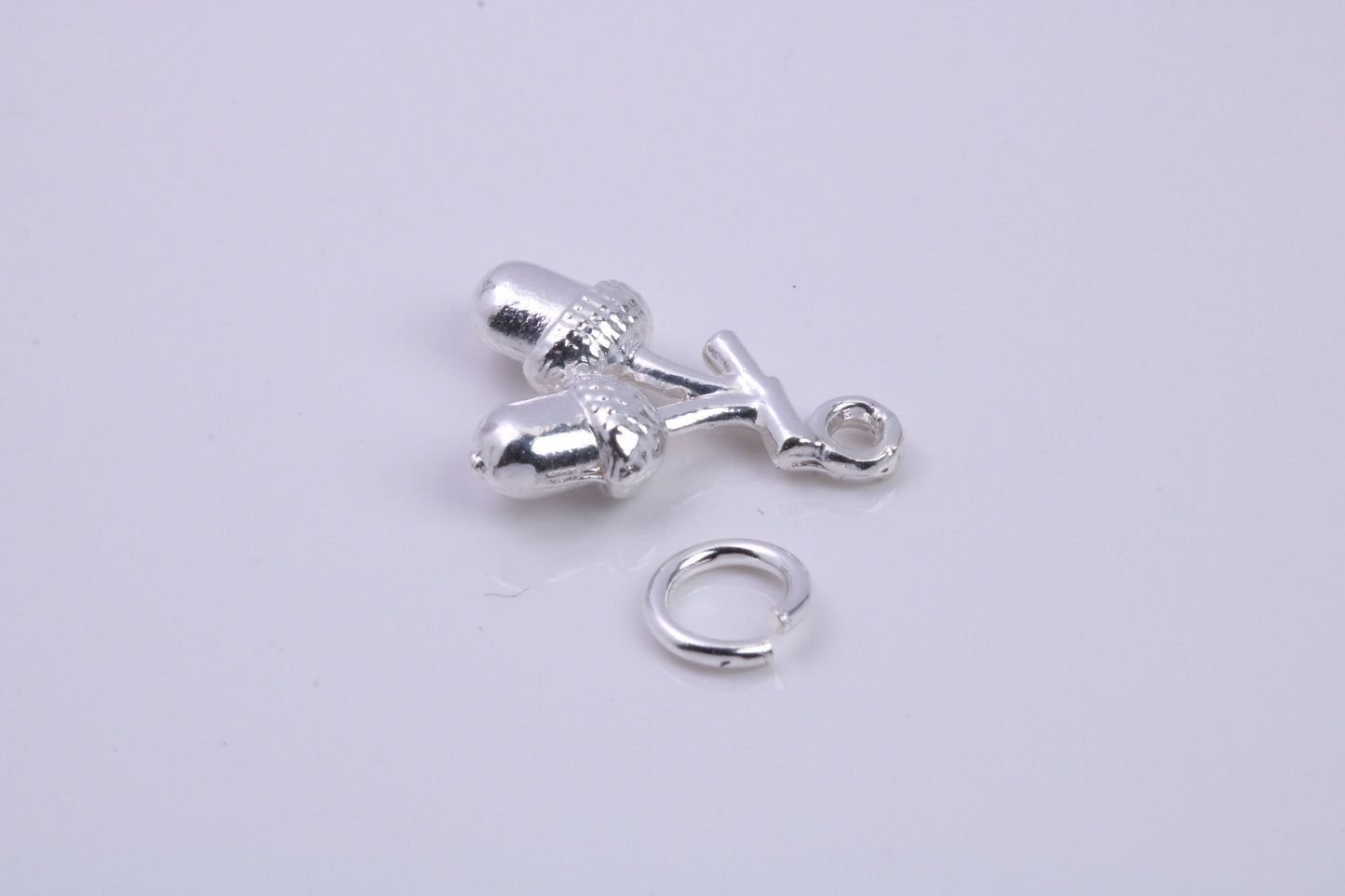 Acorns Charm, Traditional Charm, Made from Solid 925 Grade Sterling Silver, Complete with Attachment Link