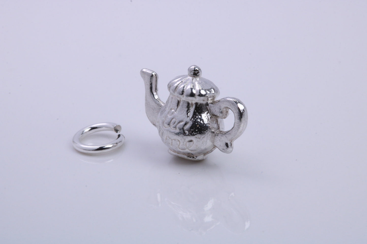 Tea Pot Charm, Traditional Charm, Made from Solid 925 Grade Sterling Silver, Complete with Attachment Link