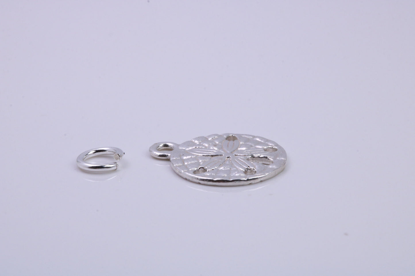 Flower Fossil Charm, Traditional Charm, Made from Solid 925 Grade Sterling Silver, Complete with Attachment Link