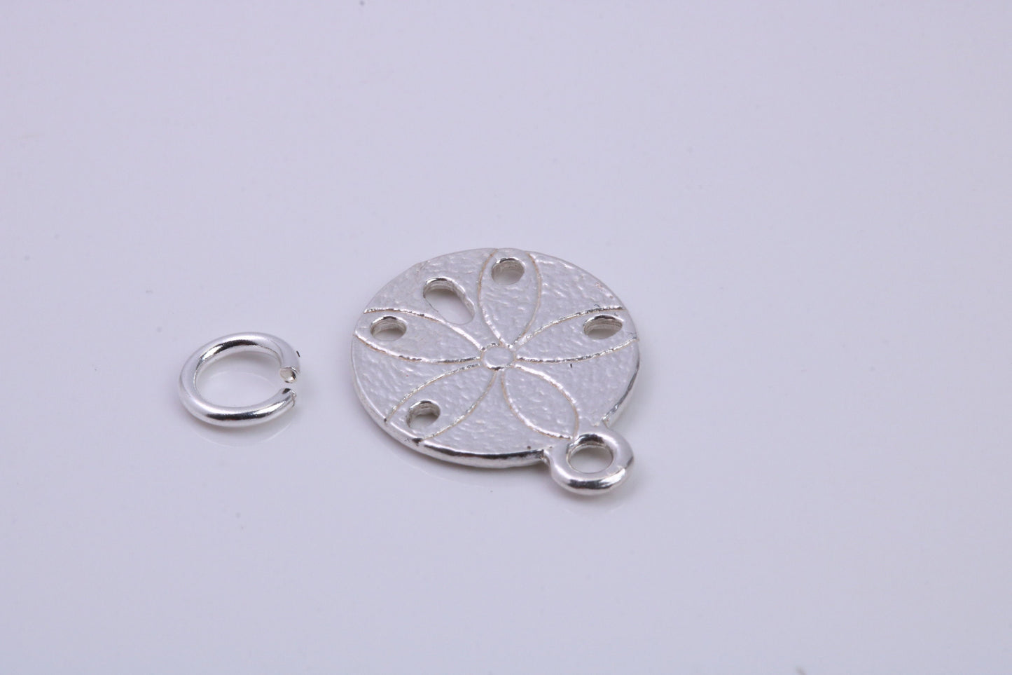 Flower Fossil Charm, Traditional Charm, Made from Solid 925 Grade Sterling Silver, Complete with Attachment Link