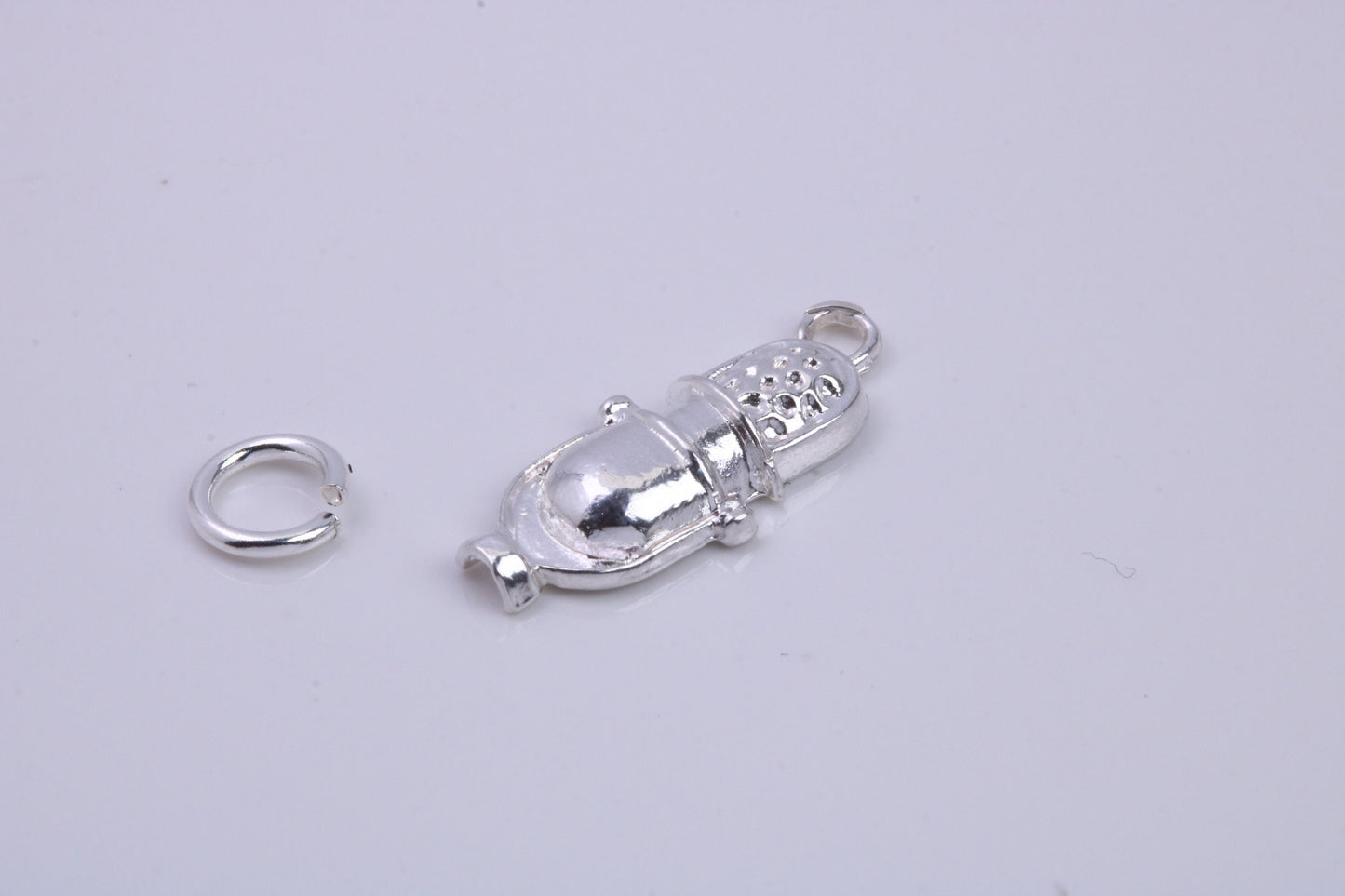 Antique Microphone Charm, Traditional Charm, Made from Solid 925 Grade Sterling Silver, Complete with Attachment Link