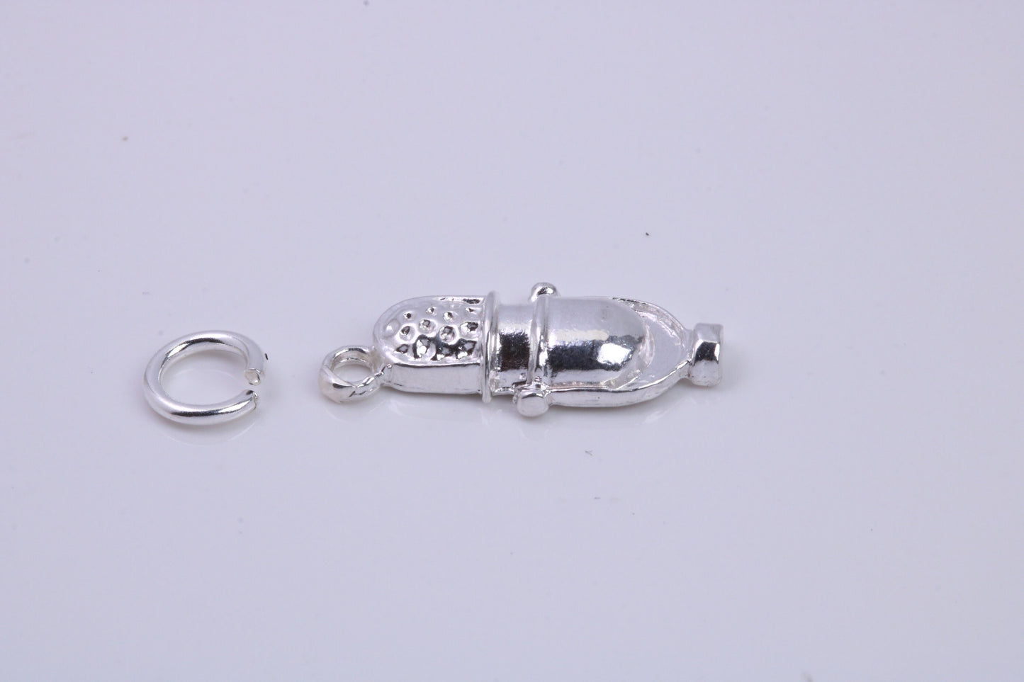 Antique Microphone Charm, Traditional Charm, Made from Solid 925 Grade Sterling Silver, Complete with Attachment Link