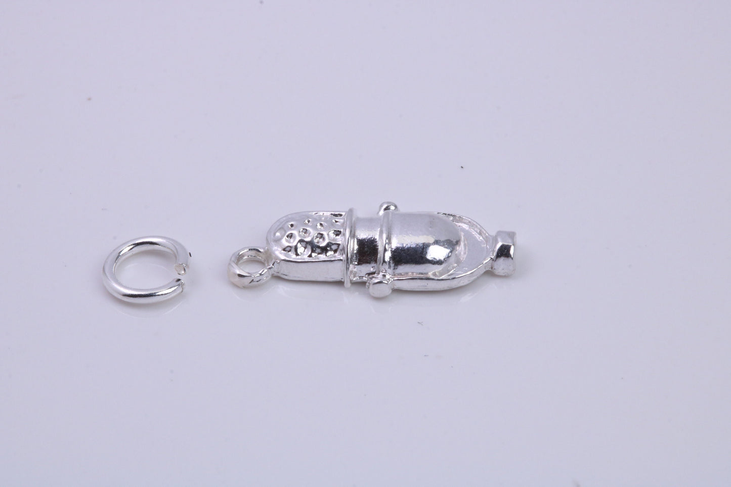 Antique Microphone Charm, Traditional Charm, Made from Solid 925 Grade Sterling Silver, Complete with Attachment Link