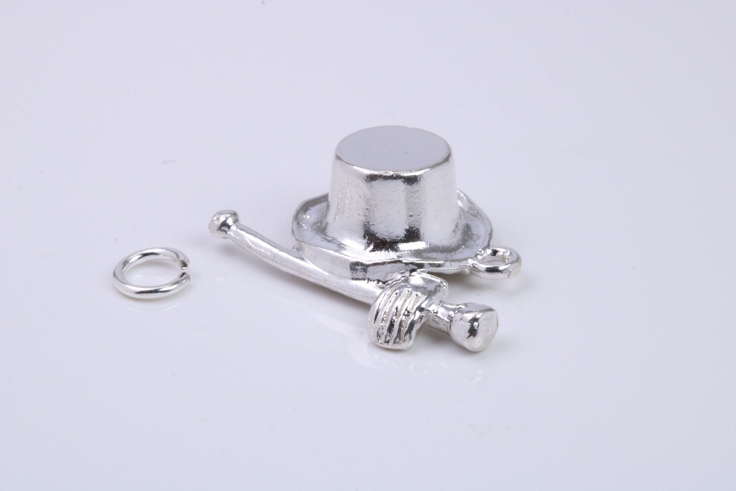 Magicians Hat Charm, Traditional Charm, Made from Solid 925 Grade Sterling Silver, Complete with Attachment Link