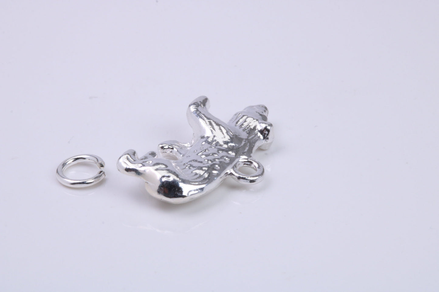 California Bear Charm, Traditional Charm, Made from Solid 925 Grade Sterling Silver, Complete with Attachment Link