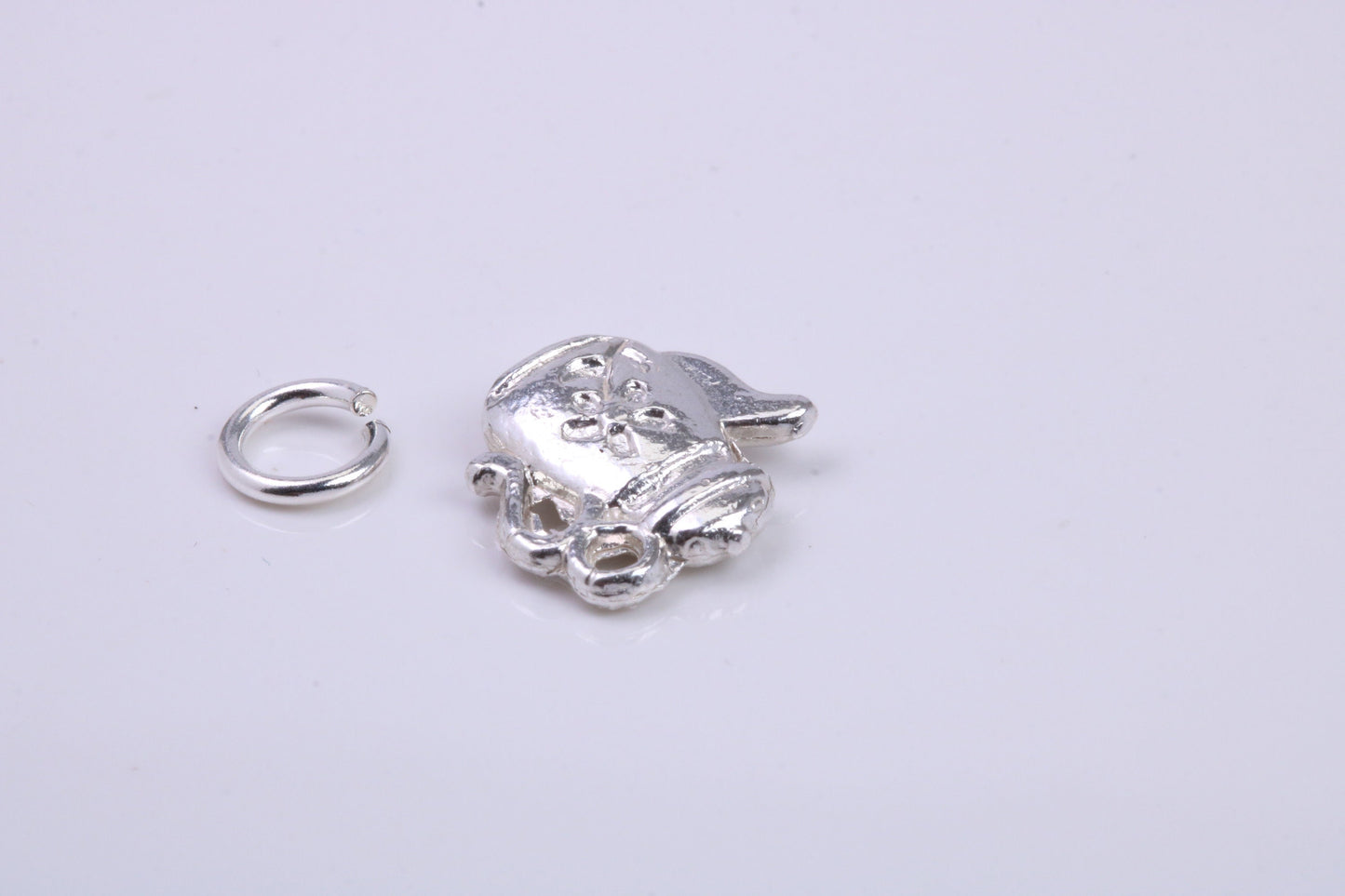Tea Pot Charm, Traditional Charm, Made from Solid 925 Grade Sterling Silver, Complete with Attachment Link