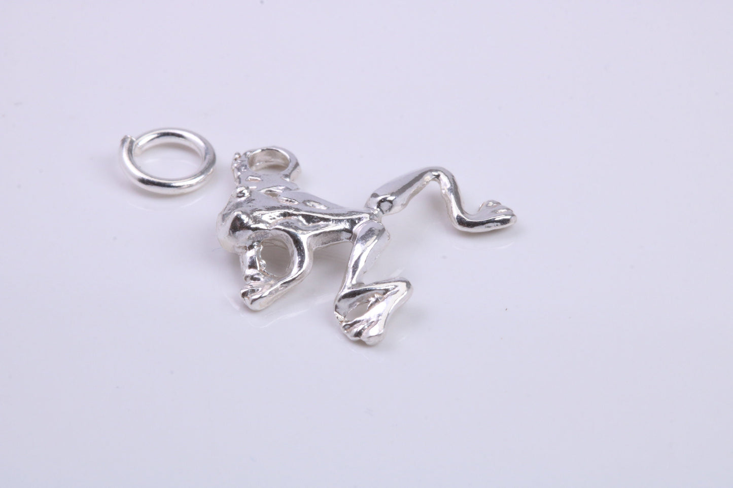 Frog Charm, Traditional Charm, Made from Solid 925 Grade Sterling Silver, Complete with Attachment Link