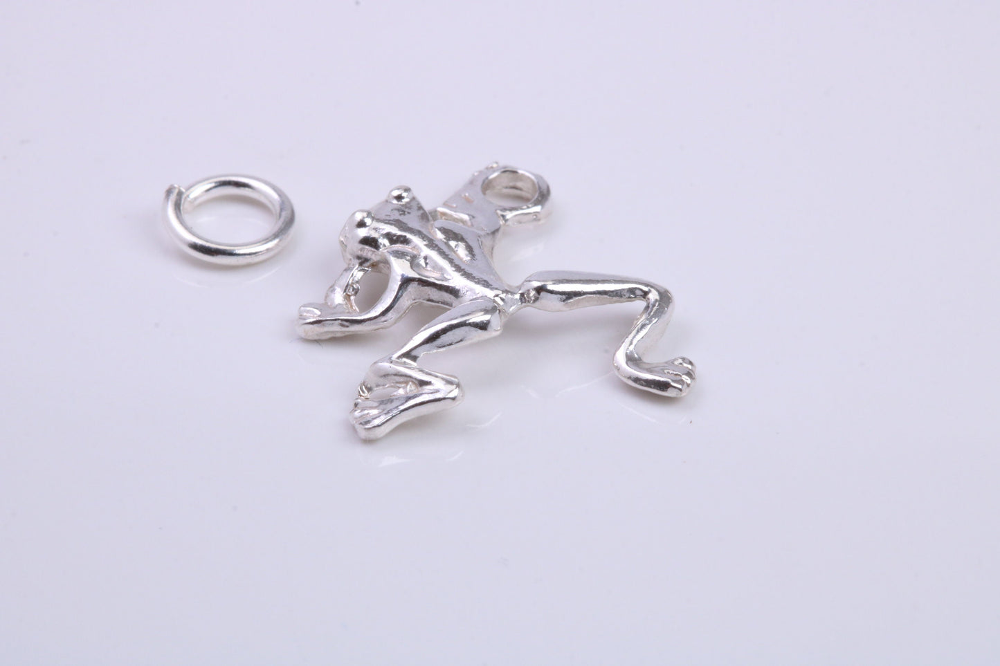 Frog Charm, Traditional Charm, Made from Solid 925 Grade Sterling Silver, Complete with Attachment Link