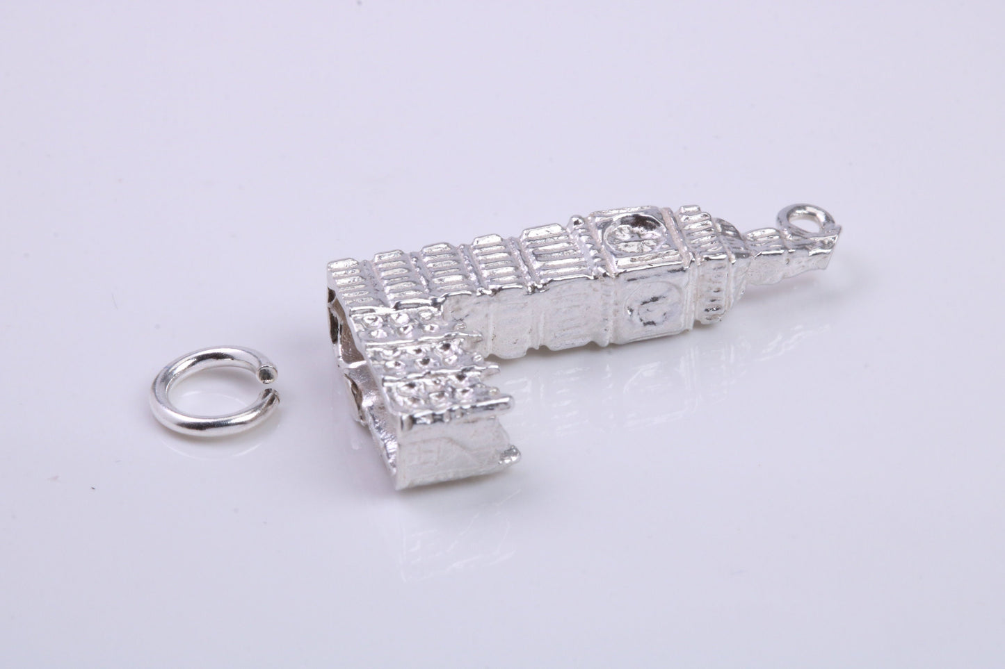 Iconic London Big Ben Charm, Traditional Charm, Made from Solid 925 Grade Sterling Silver, Complete with Attachment Link