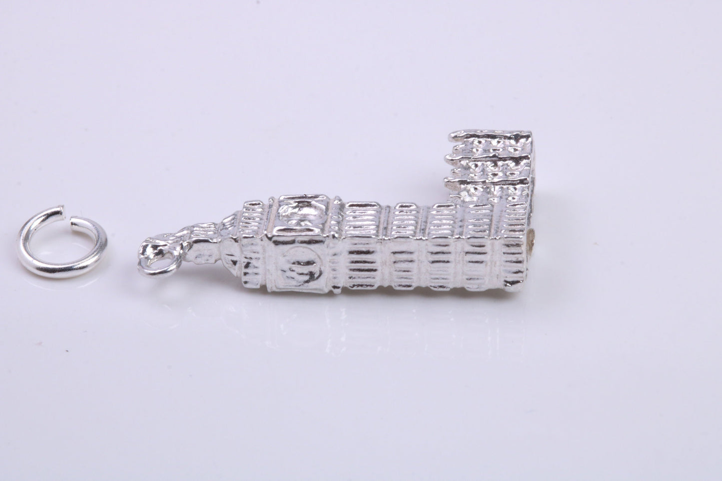 Iconic London Big Ben Charm, Traditional Charm, Made from Solid 925 Grade Sterling Silver, Complete with Attachment Link