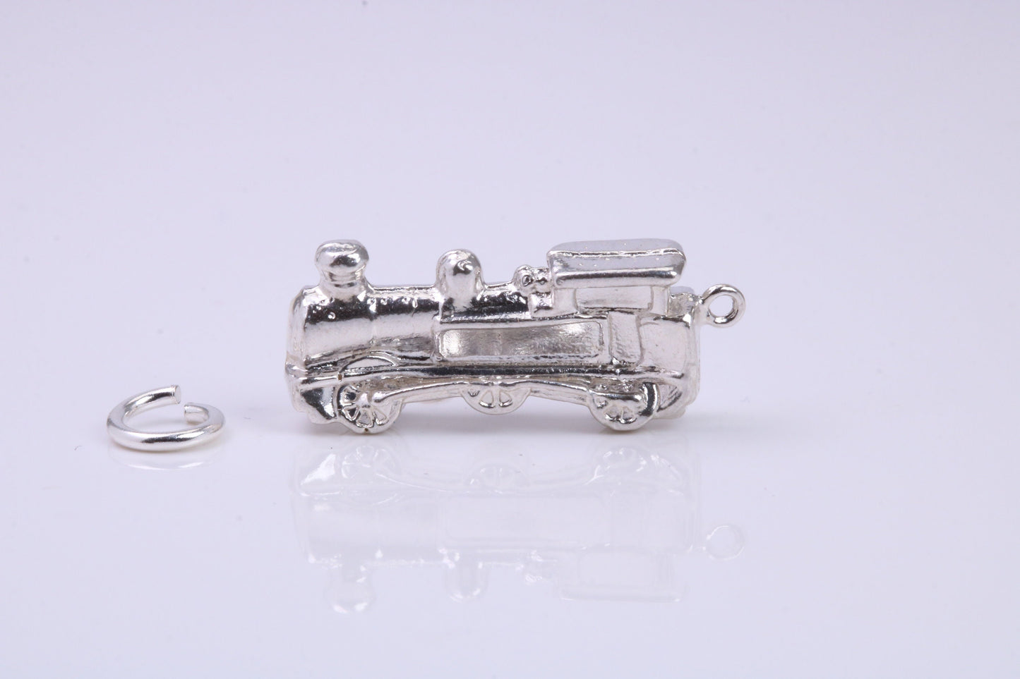 Train Charm, Traditional Charm, Made from Solid 925 Grade Sterling Silver, Complete with Attachment Link