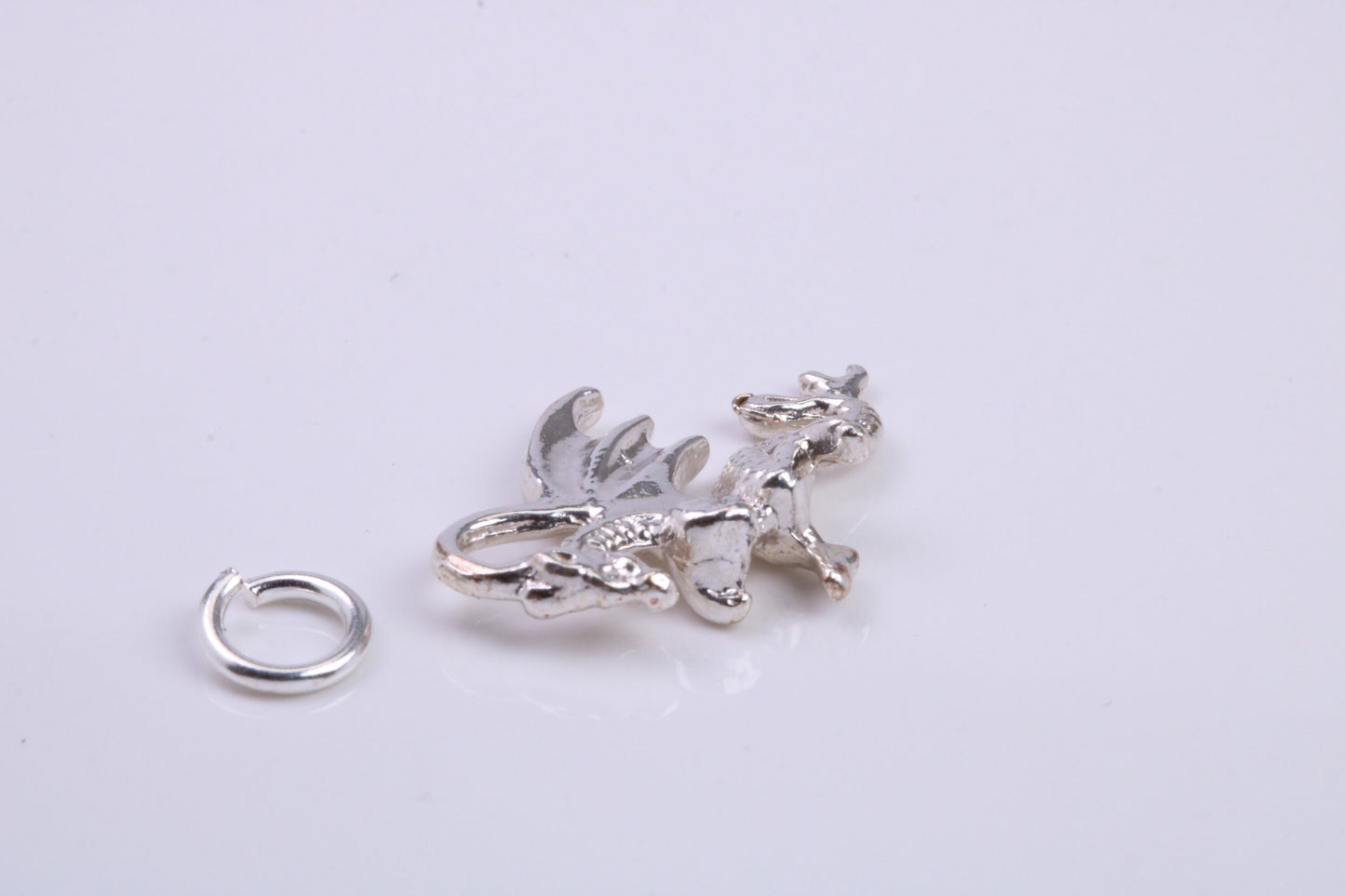 Dragon Charm, Traditional Charm, Made from Solid 925 Grade Sterling Silver, Complete with Attachment Link