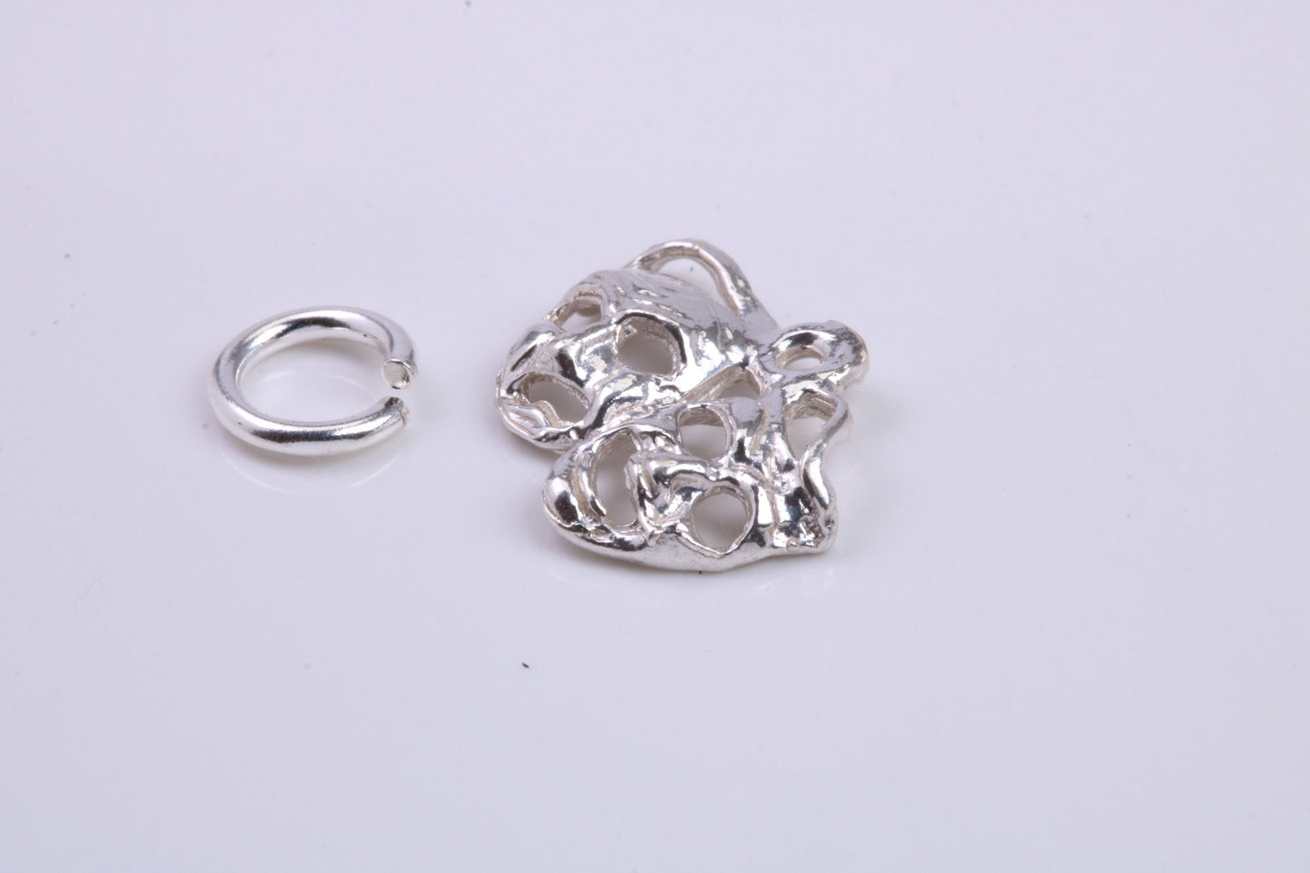 Pantomime Mask Charm, Traditional Charm, Made from Solid 925 Grade Sterling Silver, Complete with Attachment Link